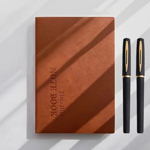 TEMU [노트 3개 세트] A5 격자 노트, 스타일리시한 블랙 골드 펜 포함 - 격자 종이 264페이지, 여행자, 사무실 CT 룸 사용, 회의 노트, 수동 액자, 사무용품, 리워크 필수 세트, 신학기 선물 세트