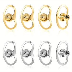 TEMU 귀걸이 리프터 백, 8개 세트 - 무거운 귀걸이에 적합한 스터드용 잠금식 귀걸이 백 대체품, 큰 사이즈의 튼튼한 귀걸이 리프터