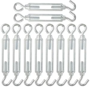 TEMU M6 풀리 텐션 로프, 5/10개 조절식 후크 앤 아이 가이라인, 텐트 가이라인 시스템, 정원용 라인 펜스 텐션 로프