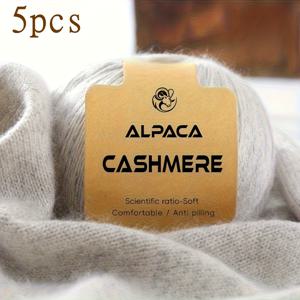 TEMU 알파카 털실 5켤레 - 뜨개질 및 코바늘 뜨개질에 적합 - 숄, 스카프, 스웨터, 가디건, 재킷, 장갑, 양말 등, 니트 캐시미어 털실 | 고급스러운 질감 | 부드럽고 따뜻하며 편안함, 보풀 방지, 총 250그램 / 8.82온스