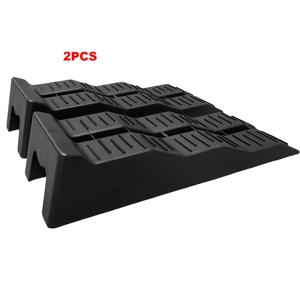 TEMU 2개입 차량 미끄럼 방지 블록, 휠 초크, 타이어 높이 조절 블록, 3단계 디자인, 차량 수리, 오일 교환, 차량 수평 조절 등에 적합. 하중 용량 5톤