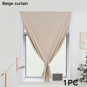 TEMU 1개 커튼 모던 거실 침실 욕실 무타공, 빠른 설치, 무흔적 자가 접착 100% 폴리에스터 표백 불가 (다크 그레이, 베이지, 핑크)