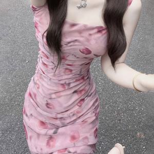 TEMU 여성용 플로럴 멜빵 원피스, 신상 여름 스타일, 올해 인기 스타일, 봄철 의류, 바캉스 스타일 롱 드레스