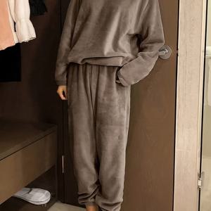 TEMU H770 퍼스 Shoulder 플란넬 파자마 세트