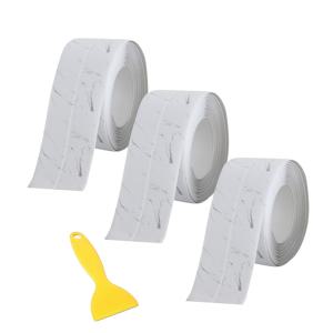 TEMU 주방용 자체 접착 방수 스피킹 스트립 3롤/세트 (스크레이퍼 포함), 싱크대용 자체 접착 물 차단 테이프, 욕실 및 화장실용 방수 테이프, 스토브용 자체 접착 스피킹 스트립, 청소 및 세척 용이. 3.2M * 3롤