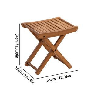 TEMU 접이식 대나무 샤워 벤치 - 다용도 스텝 스툴, 다리 면도 & 발 받침대, 가볍고 휴대 가능한 대나무 욕실 의자, 쉬운 보관, 샤워 내부용 샤워 의자