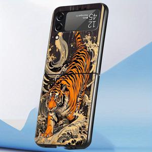 TEMU 휴대폰 케이스 - 강력한 호랑이 디자인의 튼튼한 휴대폰 케이스, Galaxy Flip 모델 7, 6, 5 및 이전 버전과 호환