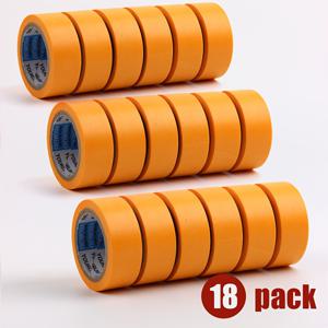 TEMU 18롤 2cm X 10m 오렌지색 고접착 페이퍼 테이프, 잔여물 없는 내열 마스킹 테이프, 초광폭 찢김 방지, 자동차 도색/DIY 장식/전자 제품 보호/홈 리모델링용, 정밀 마스킹 페이퍼 테이프