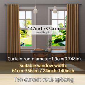 TEMU 0.748인치 커튼봉 브래킷 세트, 화이트, 블랙, 골드, 실버 옵션, 클래식 다용도 장식 헤드, 26-144인치 창문에 적합, 간편한 설치, 튼튼하고 내구성 우수. 침실, 주방에 매우 적합한 커튼봉입니다.