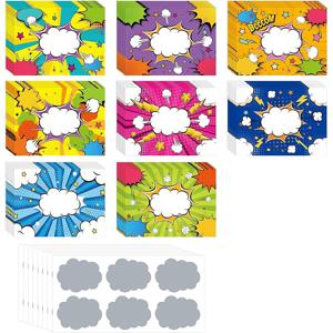 TEMU 120개 스크래치 카드 8종 코믹 시리즈 스티커 DIY 쿠폰 스크래치 티켓 보상 선생님 용품 생일 파티 선물 7.62 x 10.16cm