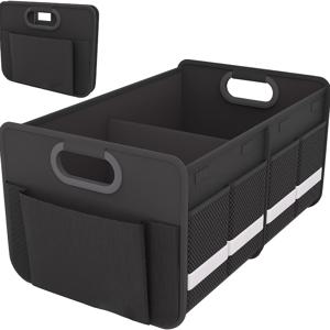 TEMU 차량 트렁크 수납 랙, 강화 핸들이 있는 자동차 정리함, 접이식 다용도 칸막이 차량 수납 랙, 접이식, 600D 옥스포드 폴리에스터 재질, 모든 차량, SUV 또는 미니밴에 적합, 블랙, 레드, 옐로우, 그린 색상으로 제공