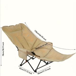 TEMU 다용도, 두꺼운, 조절 가능한 접이식 의자로 앉거나 누워 사용 가능하며, 분리형 다리 받침대가 특징입니다. 레저, 야외 캠핑, 낚시, 스케치, 해변 여행에 적합합니다.