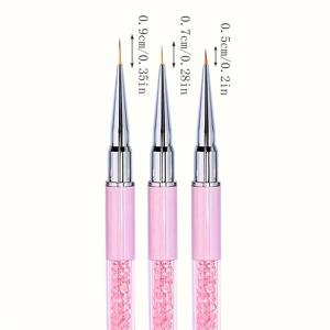 TEMU 5/7/9/11/13/15mm 네일 아트 브러쉬 라인 플로럴 페인팅 펜 비닐 젤 연장 라인 네트 브러쉬 3D 디자인 드로잉 네일 아트 도구