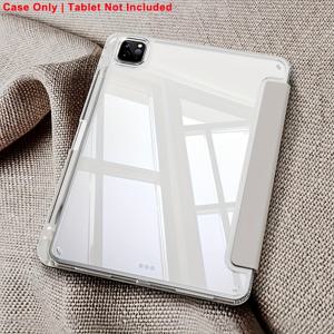 TEMU (TM YKL) 아이패드 프로 11인치 (1세대/2세대/3세대/4세대) 2018/2020/2021/2022, 에어 4/.9인치용 투명 보호 케이스 + 펜 슬롯, PU 가죽 플립 자석 스탠드 케이스, 자동 깨우기/잠금 기능