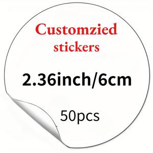 TEMU 50/100개 맞춤형 방수 햇빛 가리개 이미지 스티커 – , 결혼식, 선물 및 홍보에 적합 – 노트북, 물병 등에 완벽