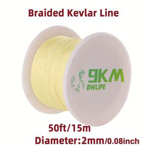 TEMU 50피트/200피트 9KM DWLIFE 케블라 코드, 0.8/3.5mm 브레이디드 케블라 라인 아라미드 로프, 생존용 쇼크 코드/낚시용 도구/모델 로켓