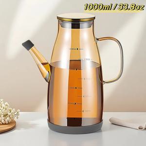 TEMU 대/중/소 유리 오일 디스펜서 세트 - 누수 방지 및 방울 방지 주둥이, 정밀 측정 표시, 고온 내성 (내열 유리) 재사용 가능 병, 요리 오일, 식초, 베이킹용 - 헤비듀티 카운터탑 디스펜서