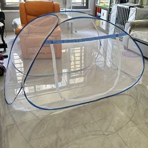 TEMU 측면 소형 창문형, 간편 설치 팝업 몽골 텐트 모기장, 풀엣지 커버리지, 블루, 캠핑, 야외용, 가족용 이층침대/싱글침대, 학교 이층침대에 이상적