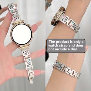 TEMU 새로운 레이저 각인 강아지 크리에이티브 프린트 메탈 스트랩 20mm 삼성 7/6/5 프로/4 클래식 | 화웨이 GT4/GT3 42mm 가민 비보액티브 5 3 베누 SQ 2 플러스 비즈니스 메탈 워치 밴드 액세서리 직장 파티 스포츠 의상 선물 걸리 스타일