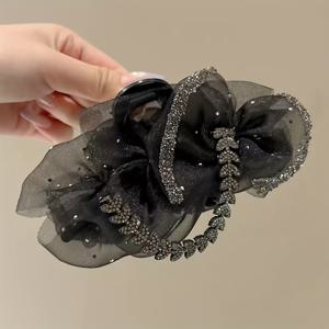 TEMU 고급 나비 매듭 그립 클립 밀알 머리핀 헤어 볼륨 연출 뒷머리 머리 묶음 상어 클립