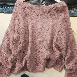 TEMU 최적화된 버전 - 기장 연장형 - 확대 사이즈, 부드럽고 슬라우치드한 새로운 스타일 홀아웃 고급 커버업, 얇은 루즈핏, 고급스러운 나이 감추는 활용도 높은 풀오버 상의