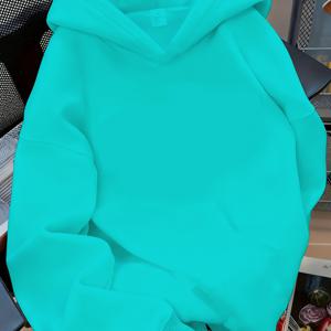 TEMU 여성용 캐주얼 후드 스웨트셔츠 - 솔리드 컬러, 세탁기 사용 가능, 사계절 활용 가능한 풀오버, 트렌디하고 내구성 있는 소재, 편안한 원단, 캐주얼 웨어, 도시 스타일, 패션 애호가를 위한 아이템