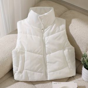 TEMU 여성용 루즈핏 패딩 퀼팅 코트 조끼, 지퍼와 드로스트링 포함, 가을/겨울용