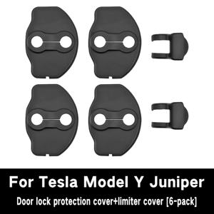 TEMU 테슬라 모델 Y 에디션 2025용 도어락 녹 방지 보호 커버 + 스토퍼 - 내구성 있는 블랙 플라스틱, 방수 및 부식 방지, 간편한 설치, 4개 세트
