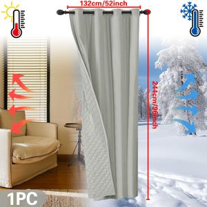 TEMU 겨울용 단열 커튼 1개입. 여름의 열을 차단하도록 설계되었으며, 간편한 걸이 기능을 위한 상단 아일렛이 특징입니다. 이 삼중 레이어 단열 커튼은 추위와 바람으로부터 보호하며, 현대적인 홈 데코에 세련된 장식으로 어울립니다.