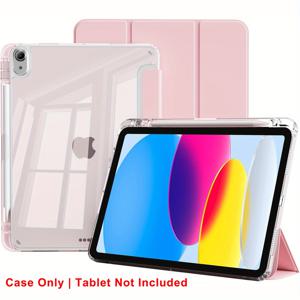 TEMU 아이패드 10세대 2022/11세대 2025 A16 11/10.9인치 PU 가죽 플립 마그네틱 스탠드 케이스 (펜 슬롯 포함), 자동 잠금/깨우기 기능