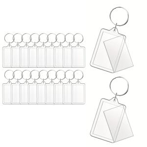 TEMU 20개입 아크릴 사진 액자 키체인 투명 사진 삽입 가능 빈 키체인 직사각형 사진 프레임 키링 홀더 남성 여성 프로젝트용