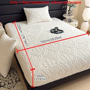 TEMU 심플 모던 단색 도톰한 보온 안감 매트리스 필매트 1개, 침실용 입체 컷아웃 안감 침대 커버, 매트리스 커버, 매트리스 토퍼, 매트리스 커버 보호매트, 침구류 (베개 커버 미포함)