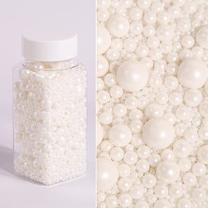 TEMU 95G / 3.35Oz 골든 화이트 진주 (베이킹 특별), 혼합 사이즈, 디저트 장식 키트, 요리 및 베이킹 장식품, 컵케이크 토플링, 쿠키 및 도넛/ 장식 용품