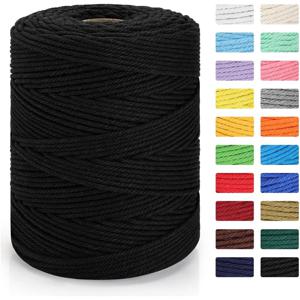 TEMU 맥라메 코드 4mm x 328yd 맥라메 로프 | DIY 공예, 뜨개질, 식물 걸이, 웨딩 데코용 4가닥 꼬인 실, 베이지