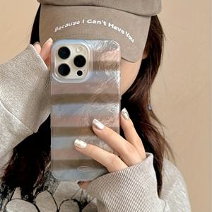 TEMU 휴대폰 케이스 - 한국 스타일 인스 윈드 니치 패션 이지 플리츠 폰 케이스, 아이폰 17/16/11/13/ Plus/15 Pro/15 Pro Max/12/14 Pro Max/Xs/Xr/11 Pro Max/12 Pro/12 Pro Max/13 Pro/13 Pro Max/14 Pro/14 Plus/7/8 Plus~Hl 대형 구멍 V에 적합