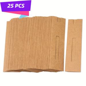 TEMU 25/50개 크래프트 종이 싱글 펜 파우치, 내구성 있는 펜 슬리브 보호 커버, 필통, 가정, 사무실, 학교 또는 비즈니스용 펜과 연필 포장에 적합