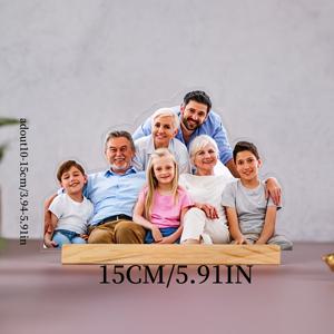 TEMU 2D 플랫, 1개 맞춤형 아크릴 사진 조각상 (얼굴 및 머리 맞춤 제작) - 리얼 미니 메 조각상, 개인 사진 전시 가능, 결혼식, 어버이날, 졸업 선물, 가정/사무실/화장대 기념품으로 적합 (사진 업로드)