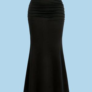 TEMU 우아하고 다용도 슬림핏 머메이드 롱 스커트 여성용