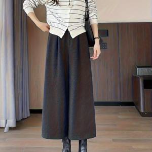 TEMU 여성용 우아한 롱 팬츠, 가을/겨울용 스타일리시하고 다재다능한 크롭 트라우저, 세련된 출퇴근복으로 완벽