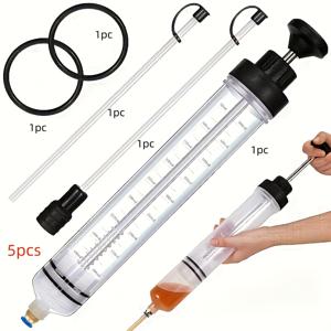 TEMU 자동차 오일 펌프 교체용 5개 세트, 듀얼용 오일 충전 및 흡입 장치, 오일 및 변속기 오일 수동 주입기, 자동차 수리 도구