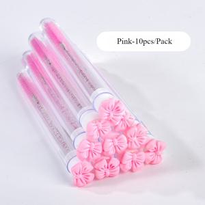 TEMU 보우 모양 마스카라 튜브 브러쉬 10개 세트 (보호 케이스 포함), 메이크업 브러쉬, 아이브로우 브러쉬, 속눈썹 브러쉬, 래쉬 브러쉬, 속눈썹 스풀리, 원통형 브러쉬, 마스카라 브러쉬, 속눈썹 빗, 스풀리 브러쉬, 속눈썹 연장 도구