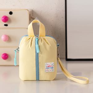 TEMU 마카롱 색상 휴대용 다기능 정리 가방, 안에 담는 가방, 립스틱, 동전, 열쇠, 면봉 보관, 이중 레이어 디자인, 크리스마스 선물