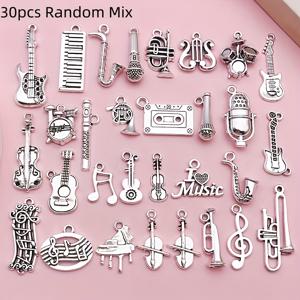 TEMU 30개입 고품질 혼합 색상 악기 기타 음표 합금 펜던트, 주얼리 창의적인 재미 귀걸이, 목걸이, 키 체인 추가 펜던트에 적합. 친구 및 가족을 위한 완벽한 작은 선물. 크리스마스