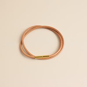 TEMU BLKSMTH 이중 레이어 탑 그레인 가죽 3mm 골드 도금 여성 패션 팔찌