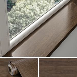 TEMU 고급스러운 모조 나무결 창틀 스티커 롤, PVC 방수 자가 접착 창틀 모서리 덮개, 외관 개선, 리모델링 스티커, 베이윈도우 발코니 장식 리모델링, 쉽게 찢어지고 붙이는, 다양한 색상