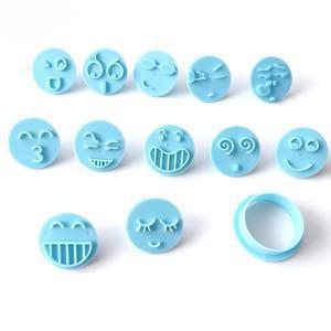 TEMU 귀여운 표정이 있는 12가지 창의적인 클레이 몰드, 아트 DIY 장식용 라운드 커터 포함, 깔끔한 플라스틱 스탬프