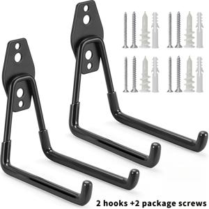 TEMU 대형 고하중 차고 후크 수납 정리대, 벽걸이형 전동 공구 및 정원 도구 걸이. 사다리, 로프, 호스, 자전거, 정원 도구, 수도관, 스포츠 장비, 부피가 큰 물품 걸이용 및 잔디깎이, 다용도 후크, 내구성 있는 후크 수납 및 정리용으로 적합