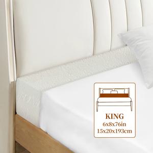 TEMU 원피스 갭 필러 패드, 헤드보드와 벽 사이용 매트리스 익스텐더, 침대, 소파, 침대 레일에 적합, 고밀도 폼, 탈부착 및 세탁 가능 커버