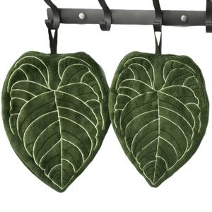 TEMU 2개입 창의적인 잎사귀 패턴 산호 양털 특대형 두꺼운 이중 레이어 핸드 타월, 털 빠짐 및 변색 방지, 걸이 장식. 주방, 욕실, 여행 캠핑에 휴대 가능. 빠른 건조 및 높은 흡수력, 세척 용이