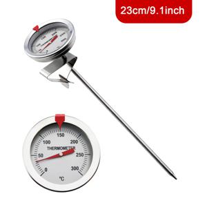 TEMU 요리용 기계식 주방 온도계, 0-300°C 즉석 읽기 오일 온도계 | 배터리 불필요 | 딥파이팅, 베이킹, 고기 & 사탕 제조용 스테인리스 스틸 프로브 | 150mm/230mm/300mm 길이